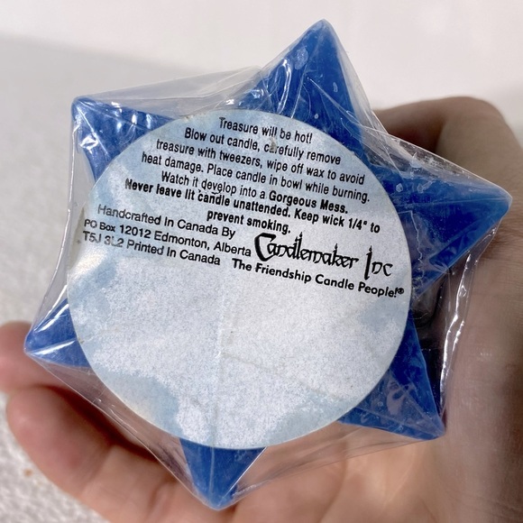 Vintage Blue Fathers Day Candle With Pewter Train Treasure Inside Candle - Picture 6 of 12